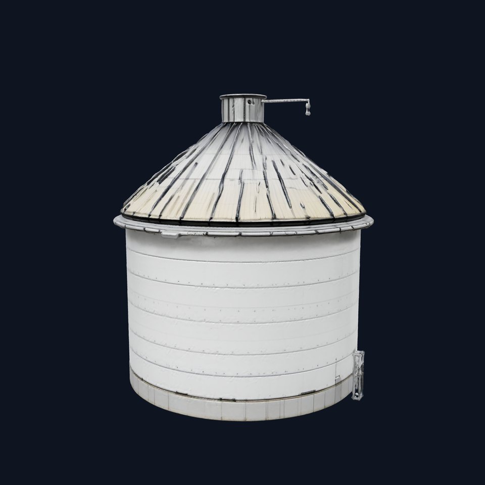 White Steel Silo model pack